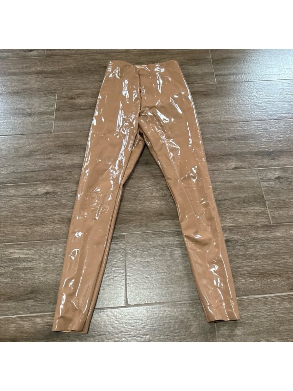 Commando control faux patent leather Latex like shiny pleather leggings S beige